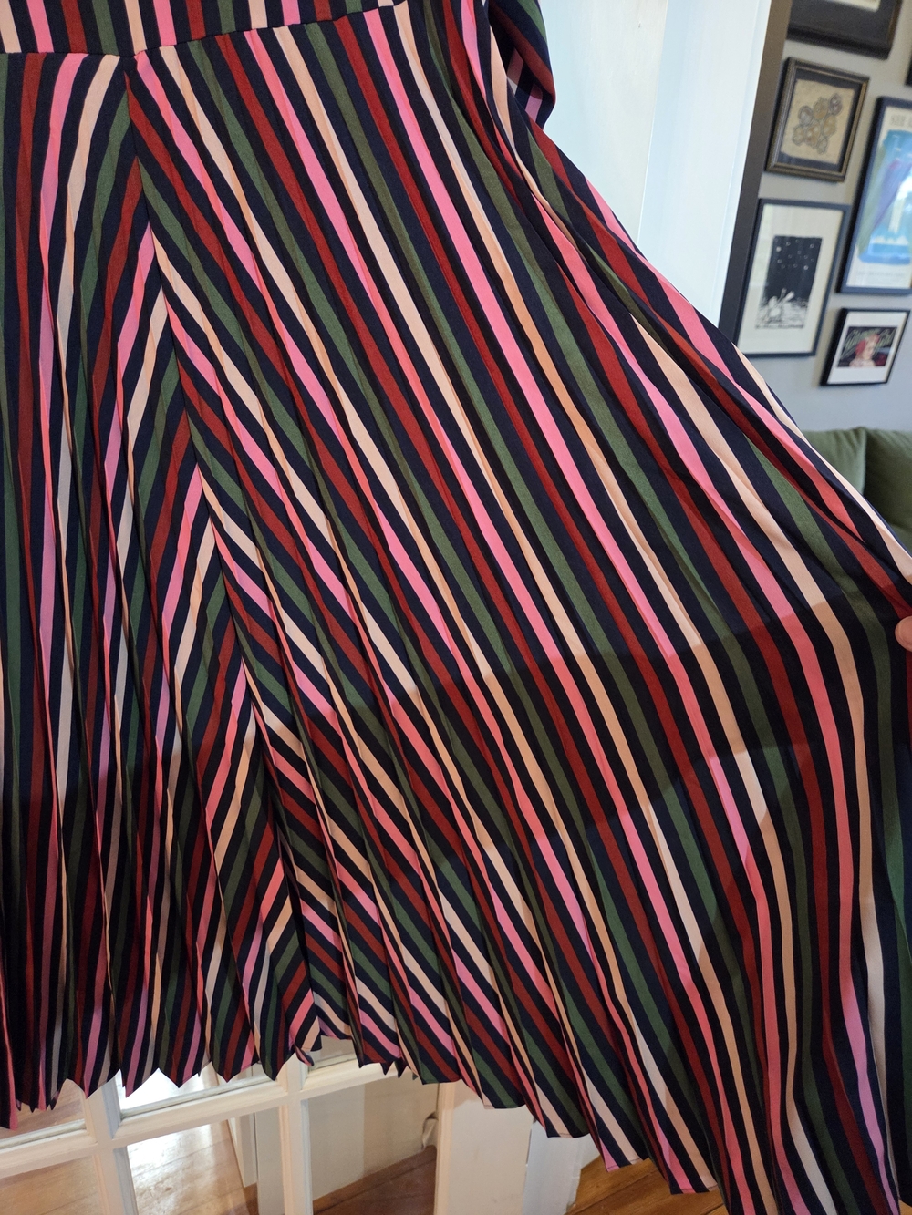 Boden Multicolor Vertical Stripe Midi Dress like new - Picture 6 of 7